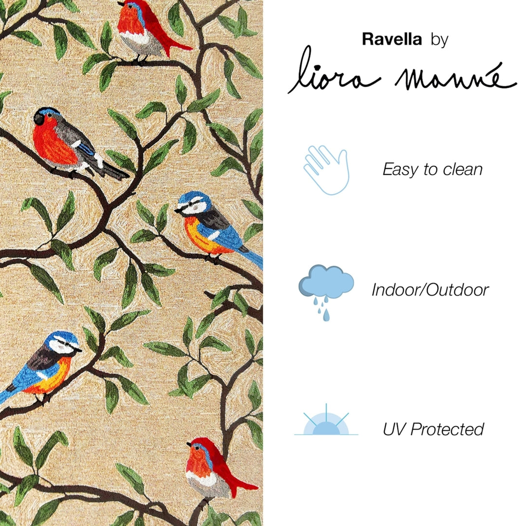 Liora Manne Ravella Birds On Branches Indoor Outdoor Area Rug Natural Image 11