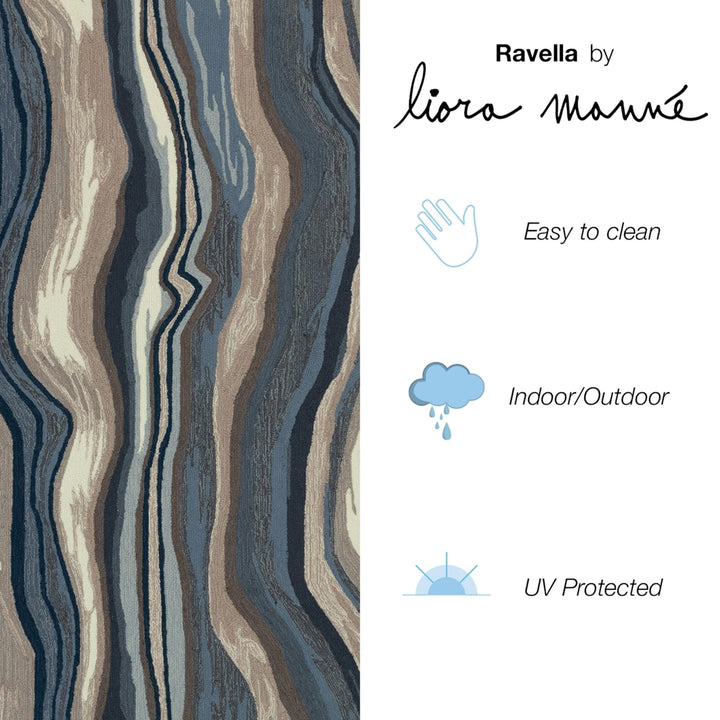 Liora Manne Ravella Ipanema Indoor Outdoor Area Rug Blue/grey Image 11