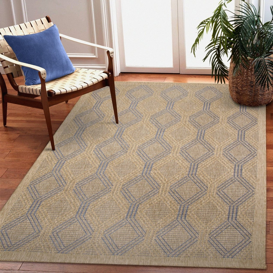 Liora Manne Sahara Links Area Rug Indoor Outdoor Navy 100% Polypropylene 5x7 Image 1