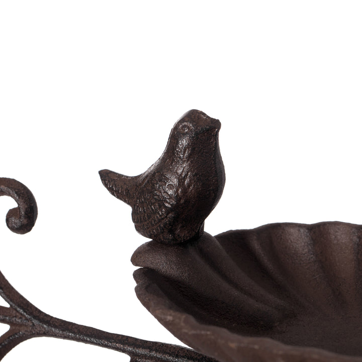 Bronze Wall Mounted Iron Bird Bath Feeder Garden Decor 11x11x8.5 Inches Image 11