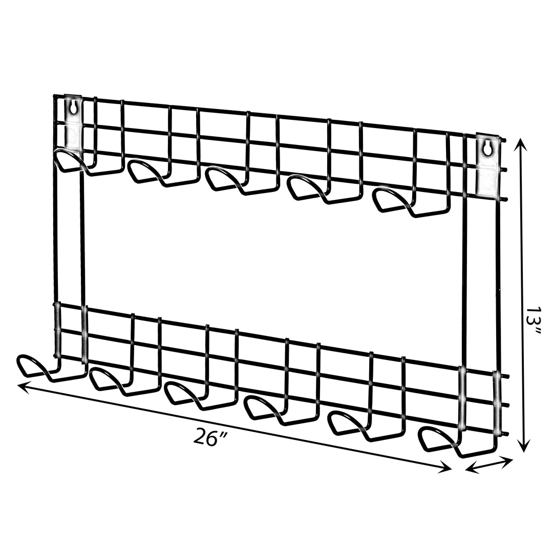 Wall Mount Garden Tool Rack Black Steel 26x12.75 Easy Assembly Garage Storage Image 4