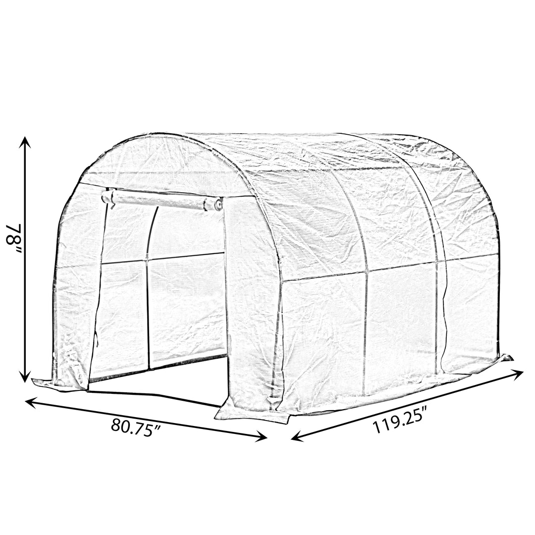 Green Portable Walk-In Greenhouse 80.75"x119.25" Waterproof Garden Hot House Image 3