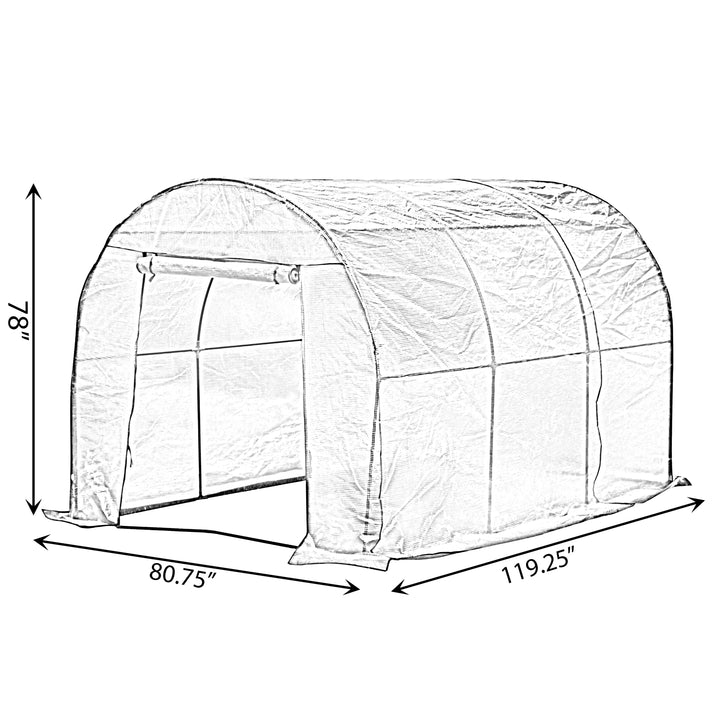 Green Portable Walk-In Greenhouse 80.75"x119.25" Waterproof Garden Hot House Image 3