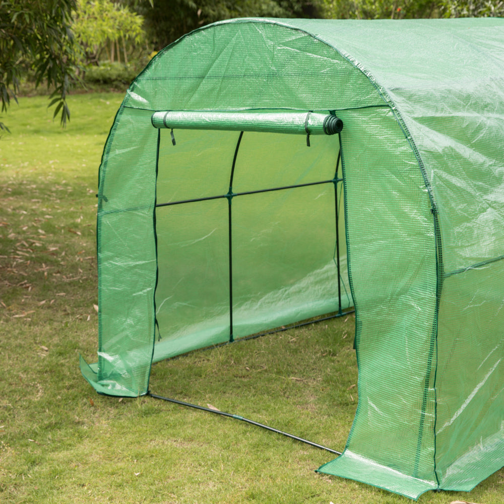 Green Portable Walk-In Greenhouse 80.75"x119.25" Waterproof Garden Hot House Image 10