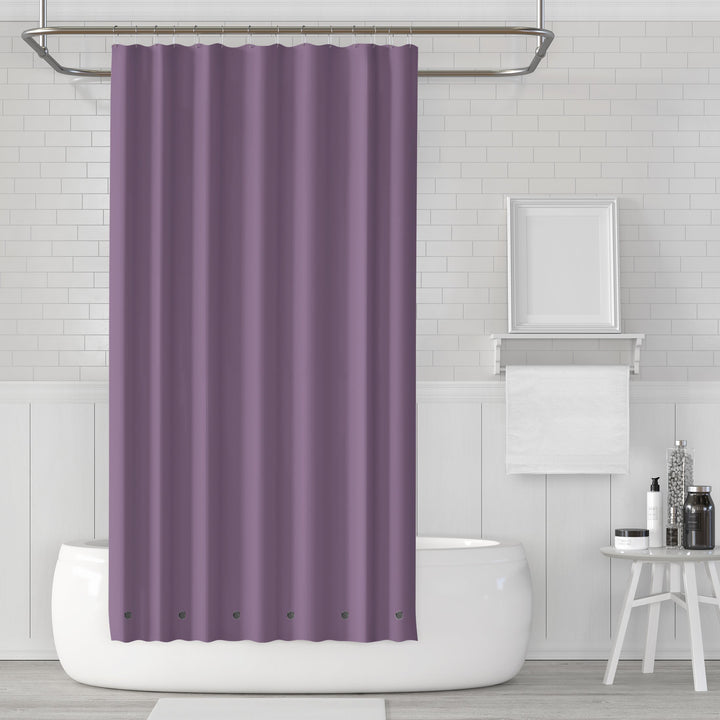 2-Pack: Magnetic Mildew Resistant Solid Vinyl Shower Curtain Liners Image 5