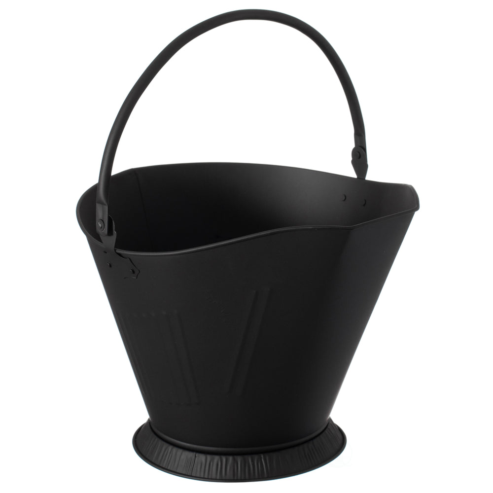 Black Iron Ash Bucket 12.75 In Indoor Outdoor Fire Pit Wood Burning Stove Use Image 2