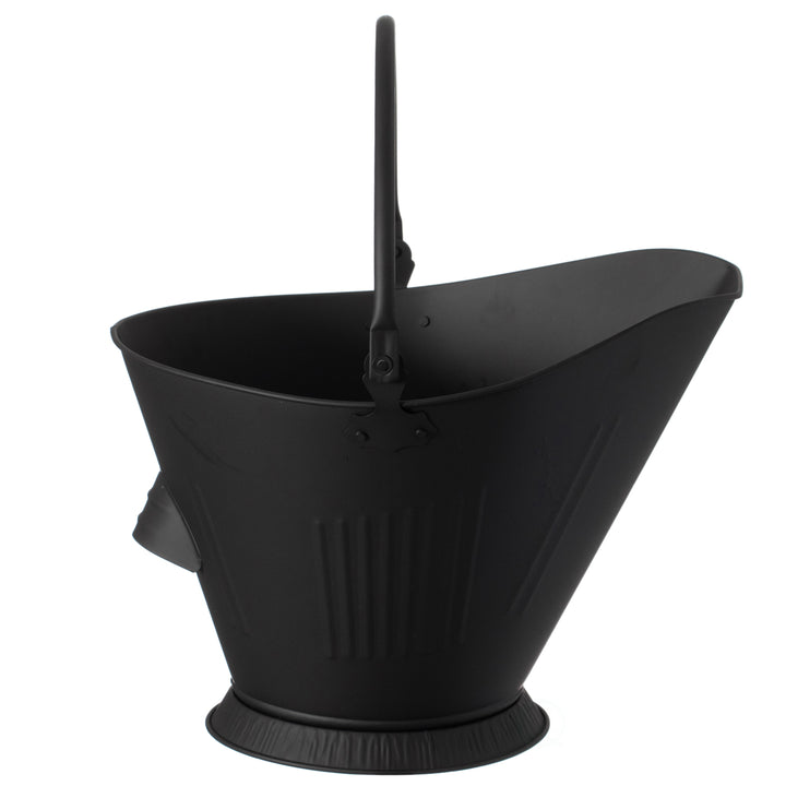 Black Iron Ash Bucket 12.75 In Indoor Outdoor Fire Pit Wood Burning Stove Use Image 5