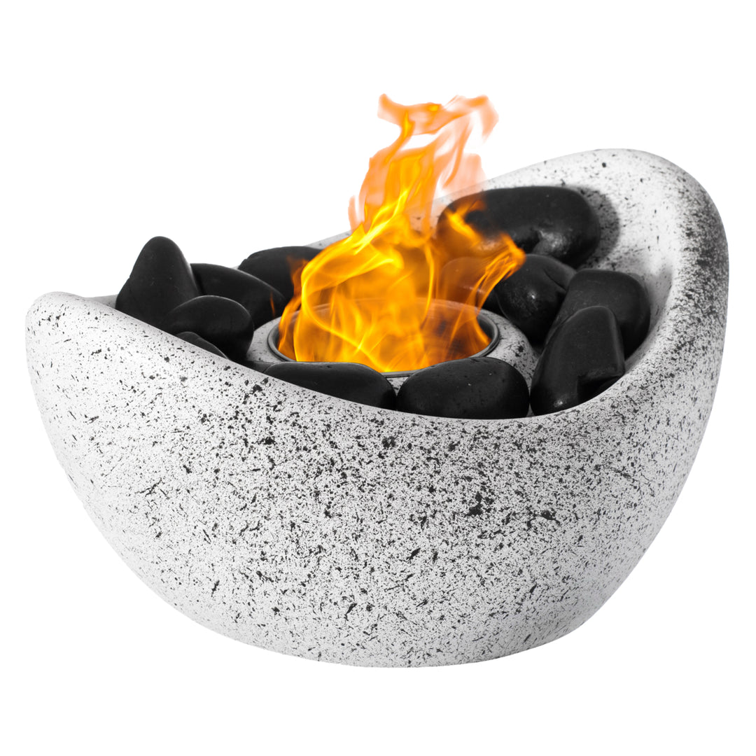 Mini Tabletop Fire Pit Rubbing Alcohol Indoor Outdoor Concrete Bowl Portable Image 6