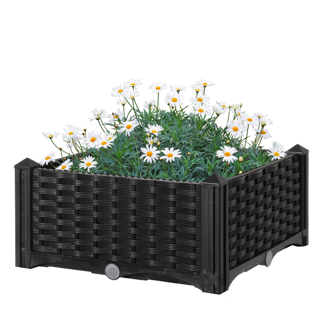 Rattan Raised Garden Bed Flower Planter Image 2