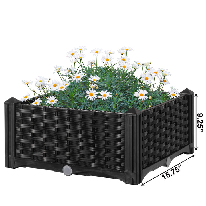 Rattan Raised Garden Bed Flower Planter Image 6