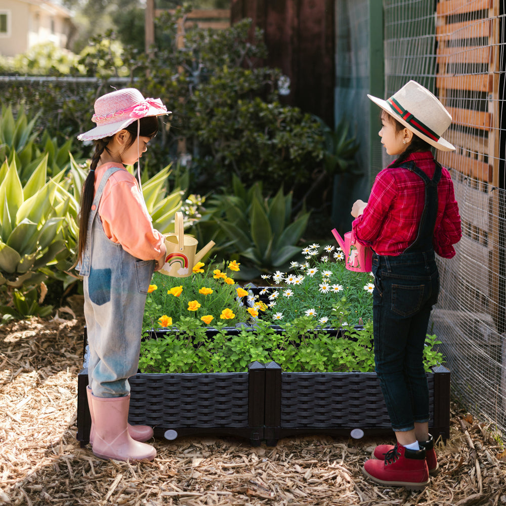 Rattan Raised Garden Bed Flower Planter Image 8