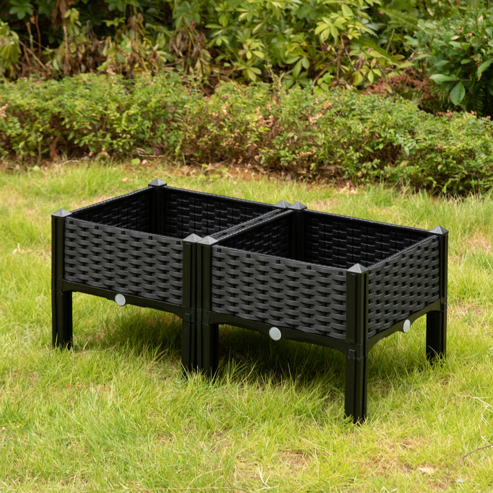 Rattan Raised Garden Bed Flower Planter Image 9