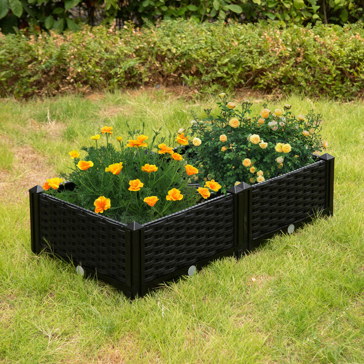 Rattan Raised Garden Bed Flower Planter Image 11