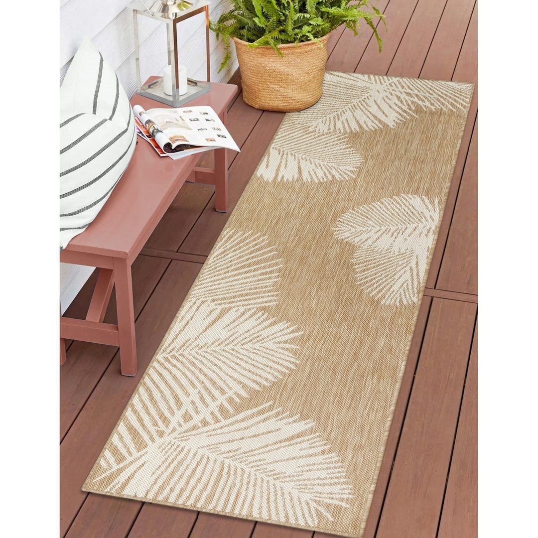 Liora Manne Carmel Palm Indoor Outdoor Area Rug Sand Image 4