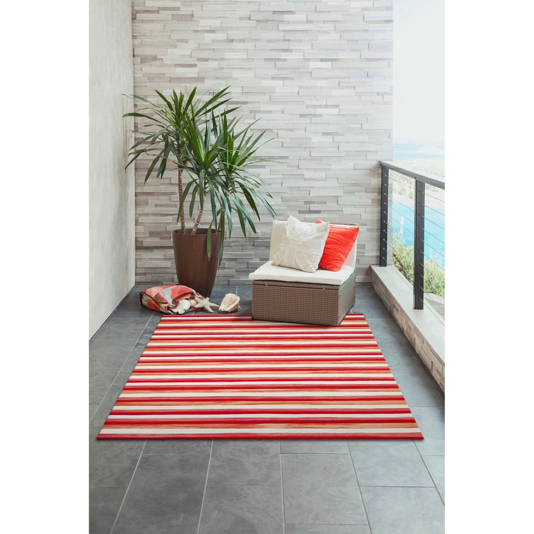 Liora Manne Visions II Painted Stripes Indoor Outdoor Area Rug Warm Image 8
