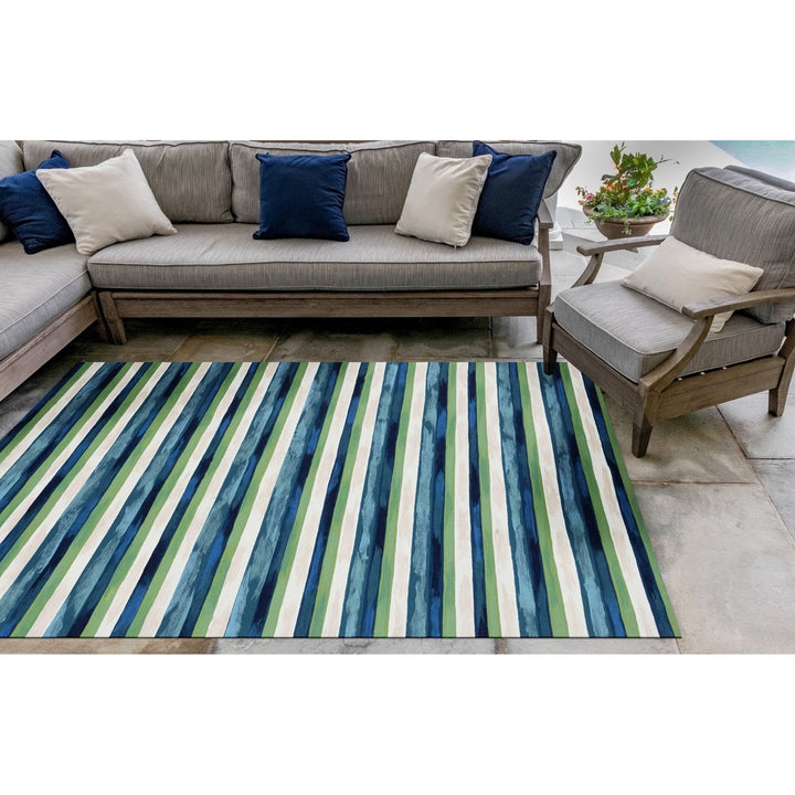 Liora Manne Visions II Painted Stripes Indoor Outdoor Area Rug Cool Image 8