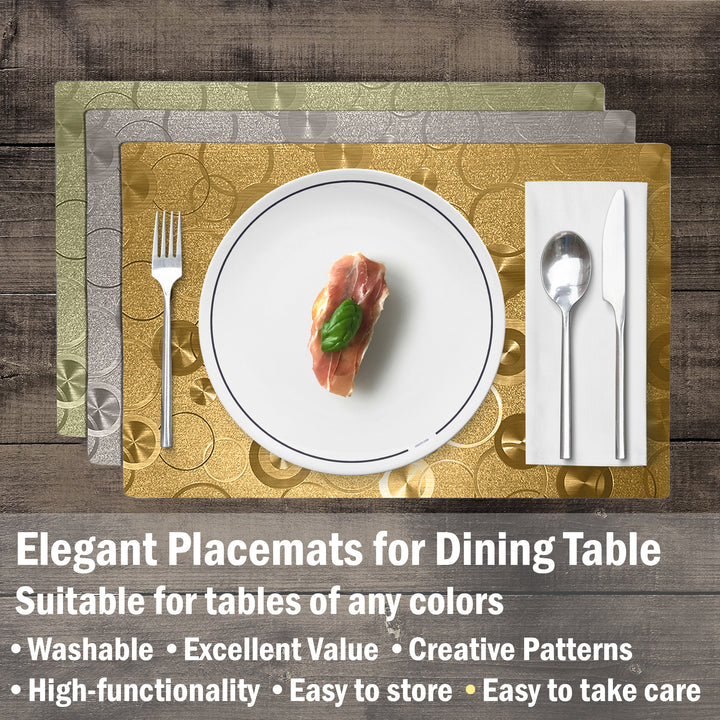 Non-Slip Heat Resistant Rectangular Place Mats 4-Piece Set 12x18 Eco-Friendly PVC Image 5