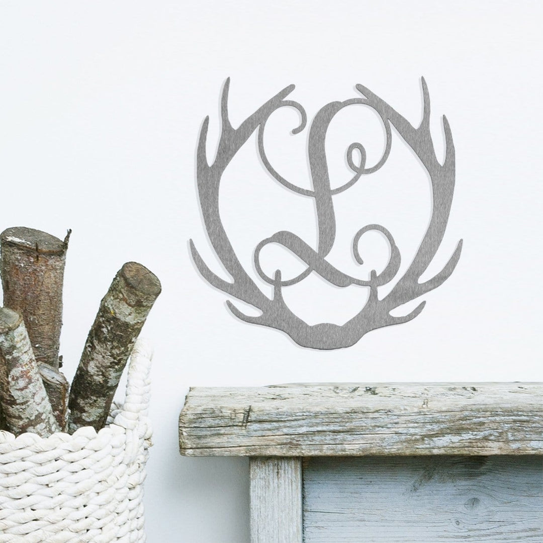 Antler Single Letter Monogram - Personalized Deer Antler Image 6