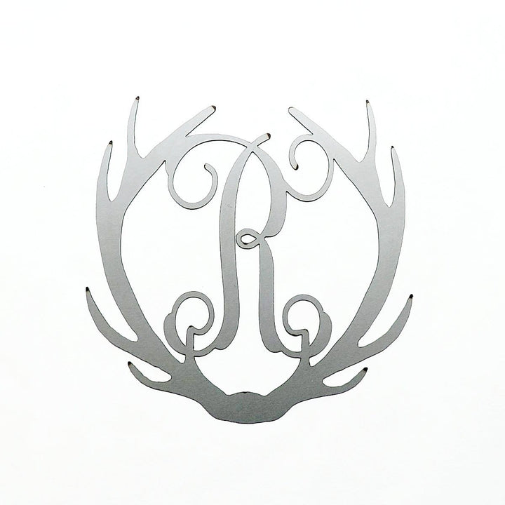 Antler Single Letter Monogram - Personalized Deer Antler Image 7