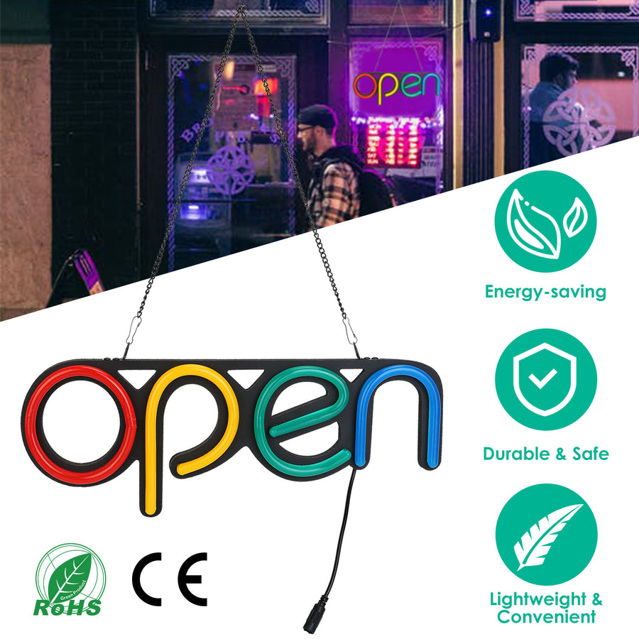 Neon Open Sign Light 15.75x6in Business Store Caf Restaurant Bar Salon Commercial Lighting Image 1