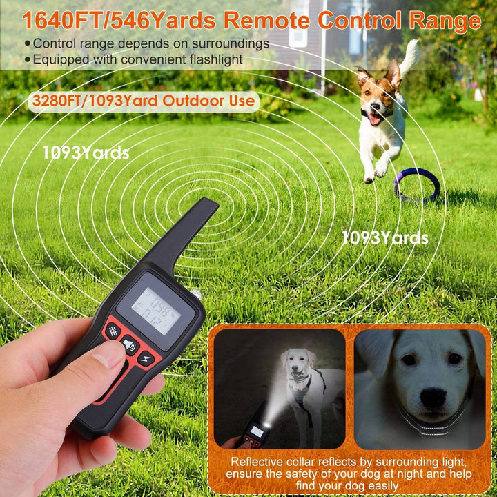 GPCT3617 Dog Training Collar 3280FT Waterproof Electric Shock Vibration Beep Image 3