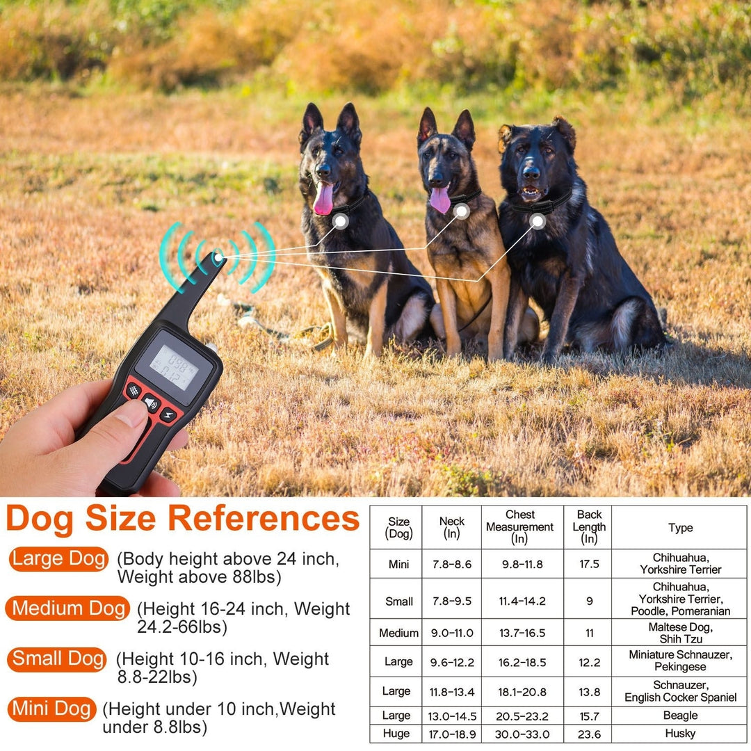 GPCT3617 Dog Training Collar 3280FT Waterproof Electric Shock Vibration Beep Image 5