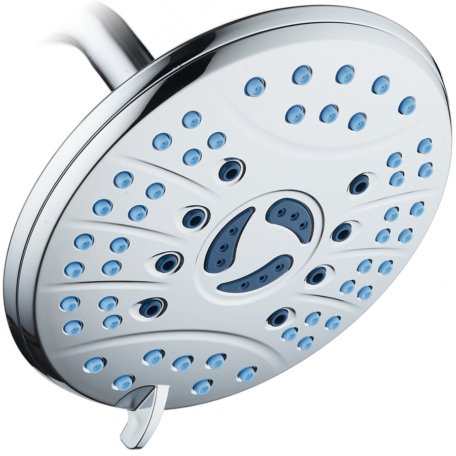 AquaCare High-Pressure 7 inch Rainfall Shower Head 6 Settings Chrome Antimicrobial Image 1