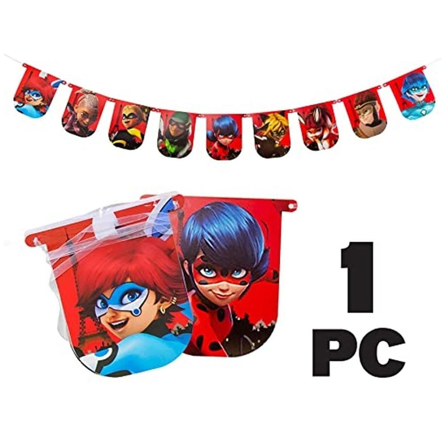 Mighty Mojo Miraculous Ladybug 5ft Banner Cat Noir Kids Party Decoration Supplies Image 1