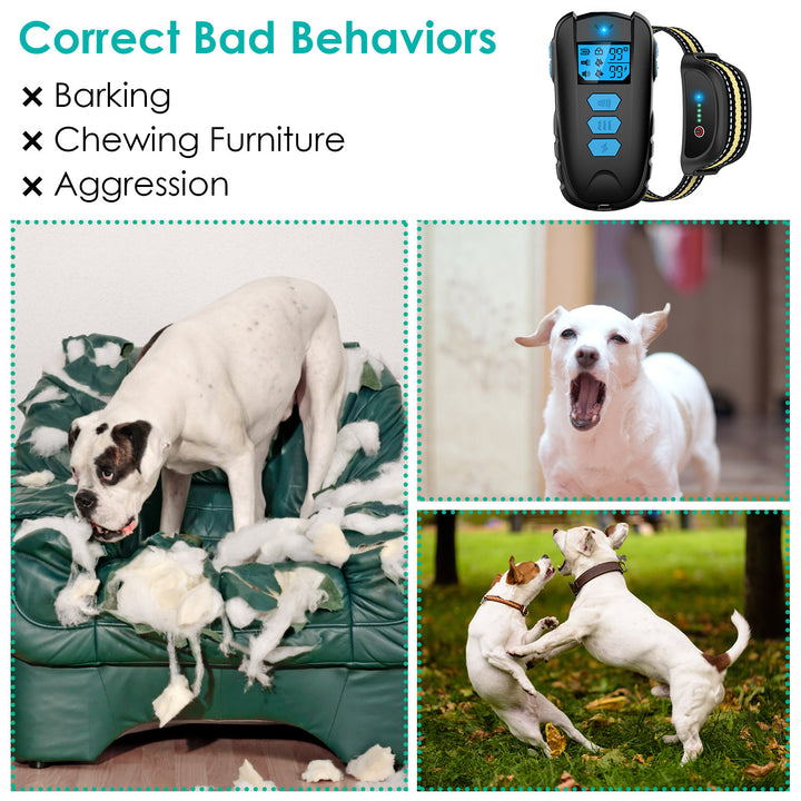 Dog Training Collar Remote Rechargeable Waterproof Adjustable for Large Dogs Image 3