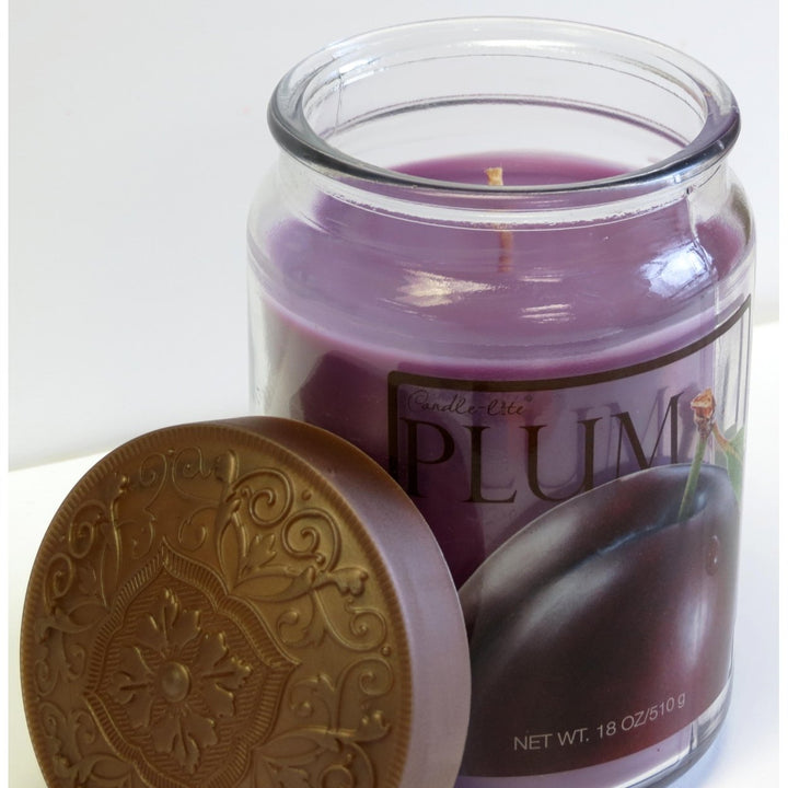 Candle-Lite Jar Candle Plum Scent 510g Essential Oils Aromatherapy Image 2