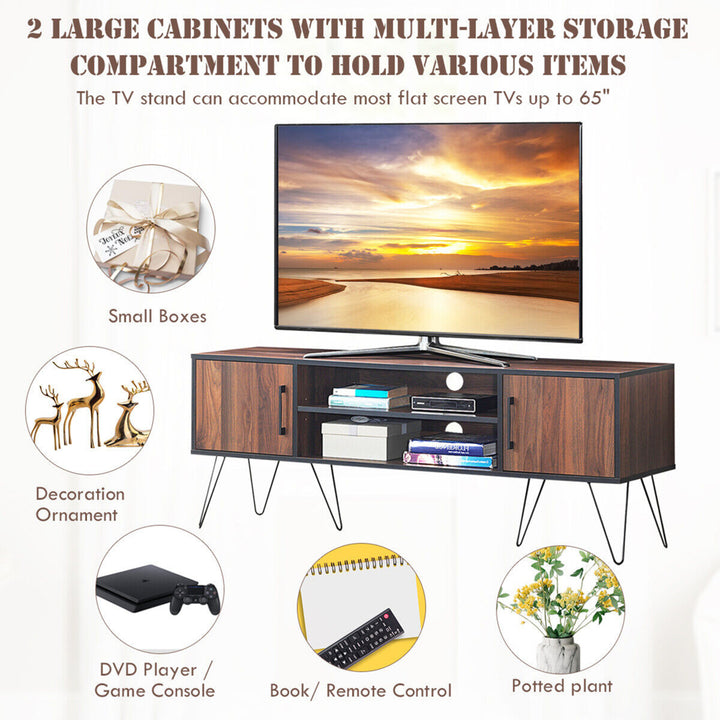 TV Stand Media Center Storage Cabinet and Shelf Hold up to 65 TV W/ Metal leg Image 6