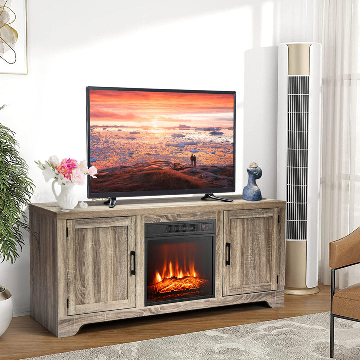 1400W Electric Fireplace TV Stand Storage Cabinet Console andHeater for 65" TV Image 3