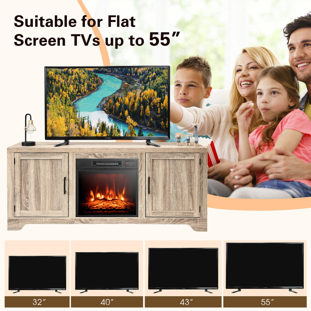 1400W Electric Fireplace TV Stand Storage Cabinet Console andHeater for 65" TV Image 6