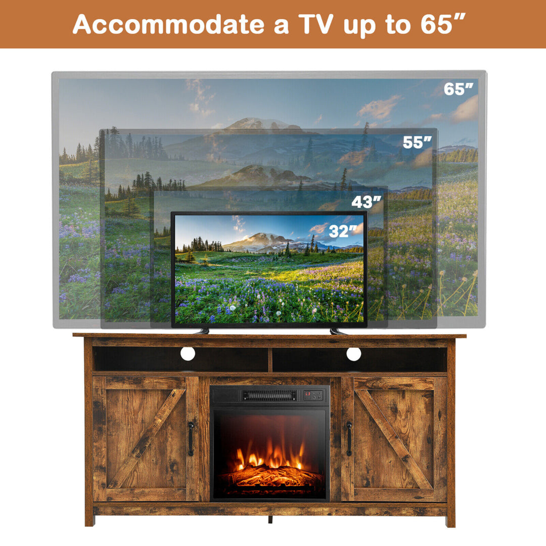 60 Industrial Fireplace TV Stand W/ 18 1400W Electric Fireplace Image 6