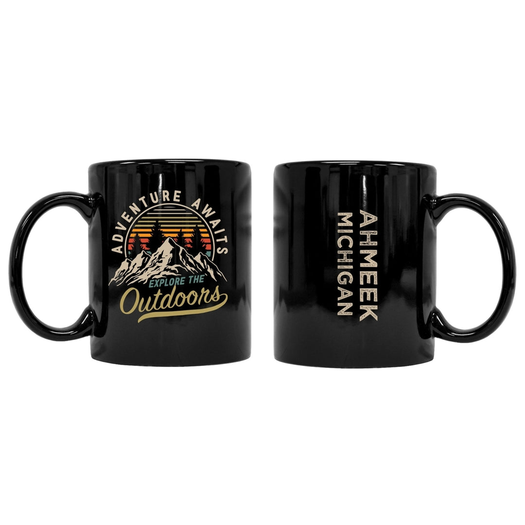 Ahmeek Michigan Souvenir Adventure Awaits 8 oz Coffee Mug 2-Pack Image 1