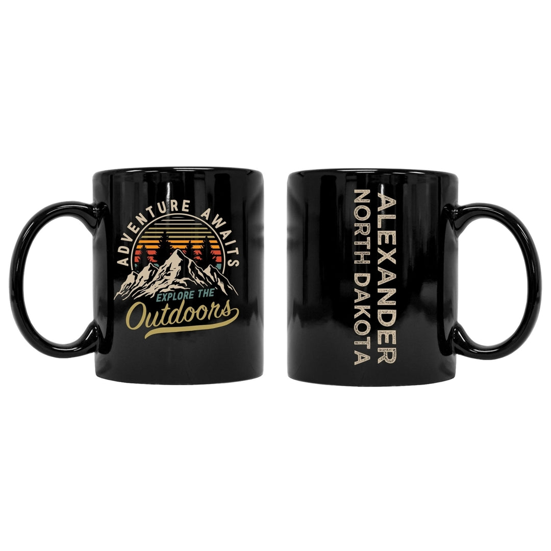 Alexander North Dakota Souvenir Adventure Awaits 8 oz Coffee Mug 2-Pack Image 1