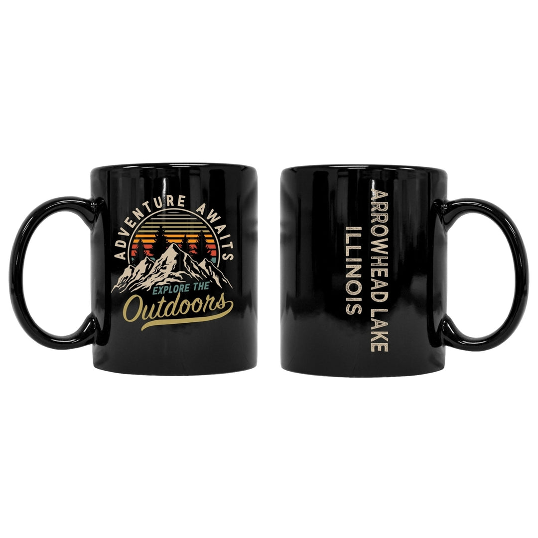 Arrowhead Lake Illinois Souvenir Adventure Awaits 8 oz Coffee Mug 2-Pack Image 1