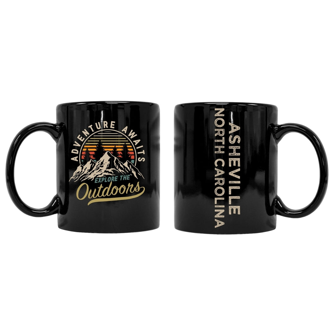 Asheville North Carolina Souvenir Adventure Awaits 8 oz Coffee Mug 2-Pack Image 1