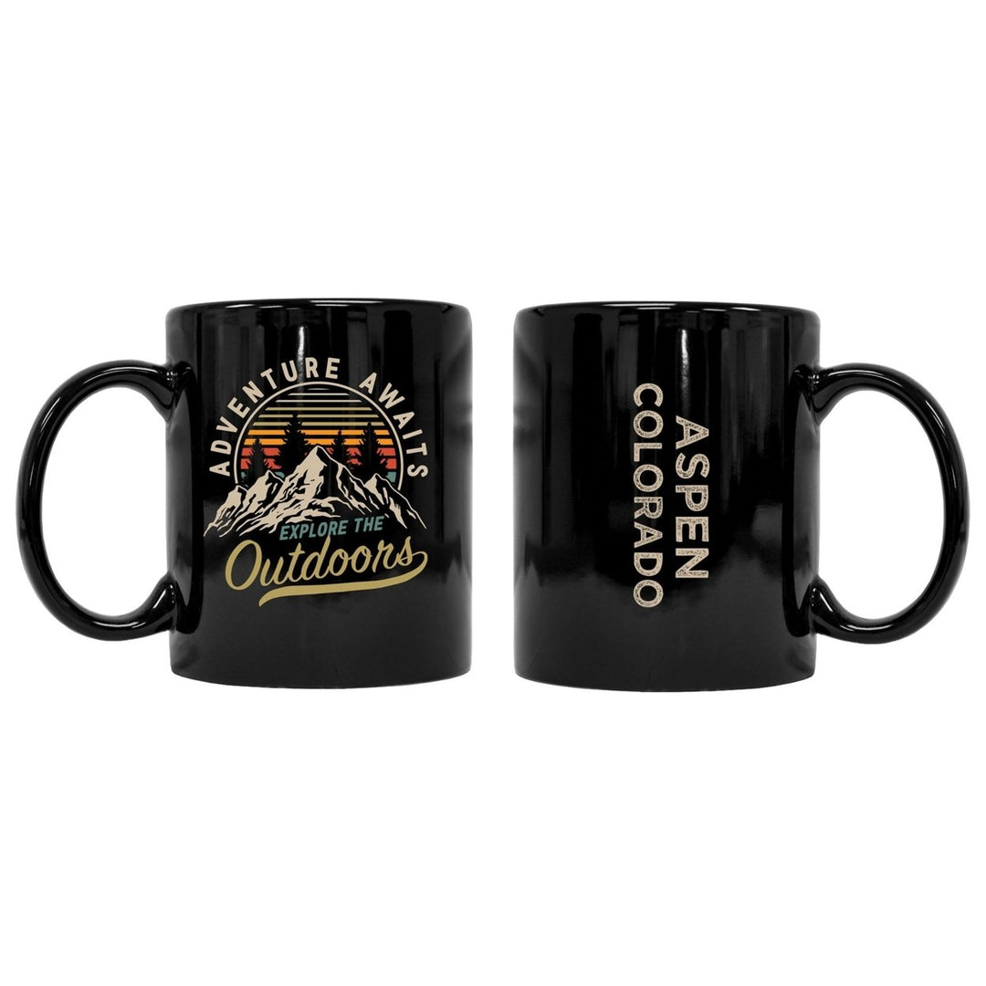 Aspen Colorado Souvenir Adventure Awaits 8 oz Coffee Mug 2-Pack Image 1