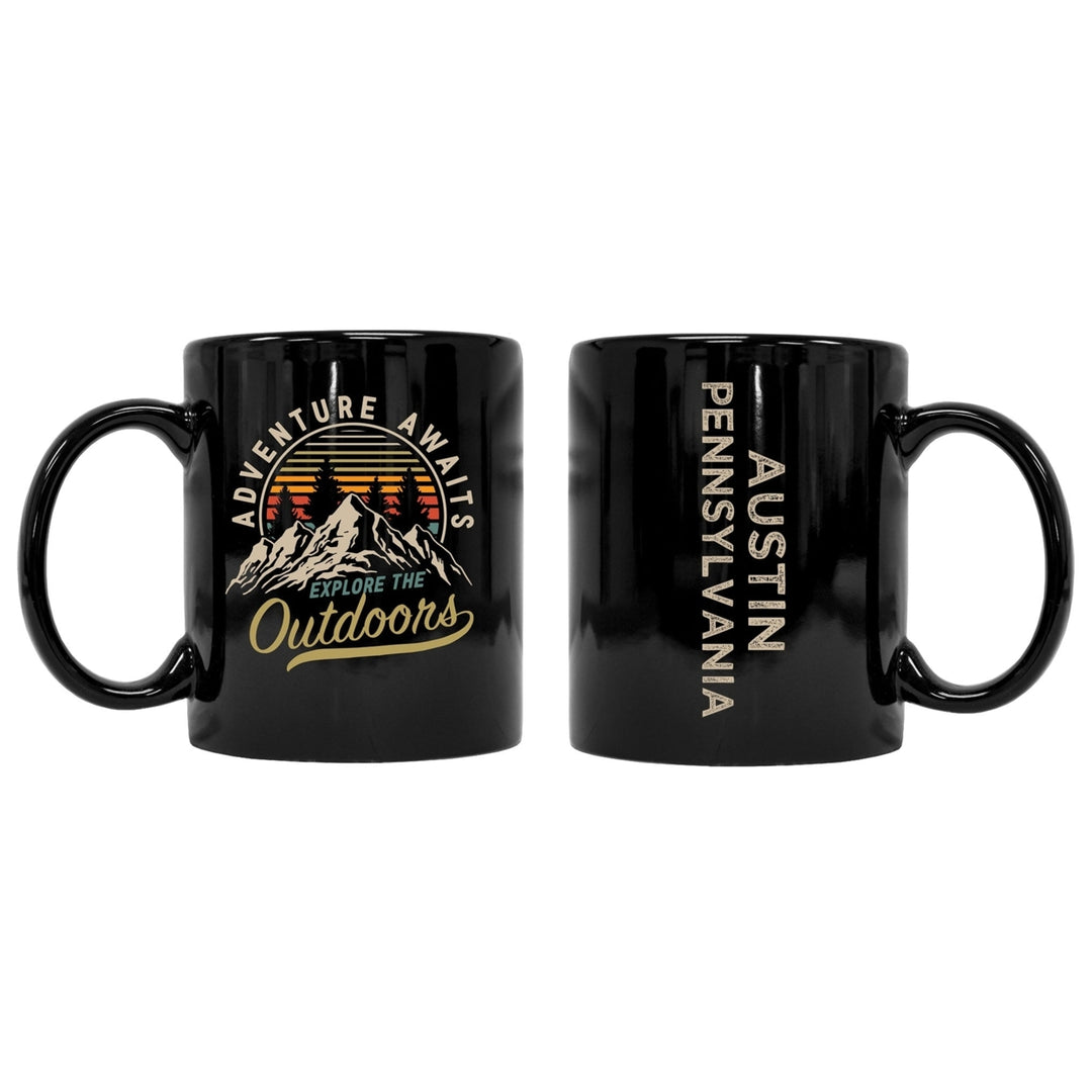 Austin Pennsylvania Souvenir Adventure Awaits 8 oz Coffee Mug 2-Pack Image 1