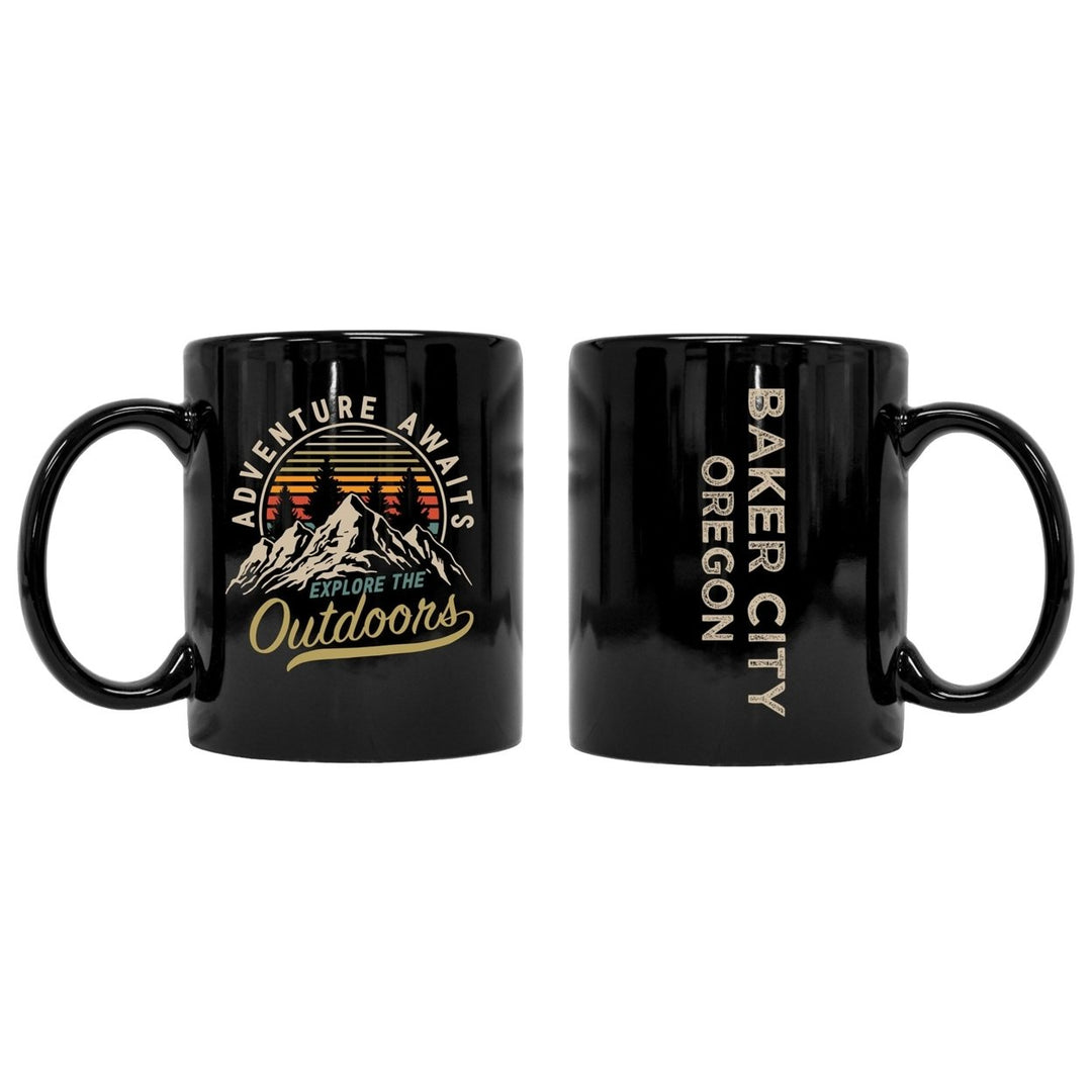 Baker City Oregon Souvenir Adventure Awaits 8 oz Coffee Mug 2-Pack Image 1