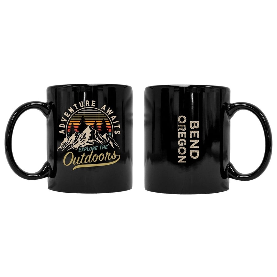 Bend Oregon Souvenir Adventure Awaits 8 oz Coffee Mug 2-Pack Image 1