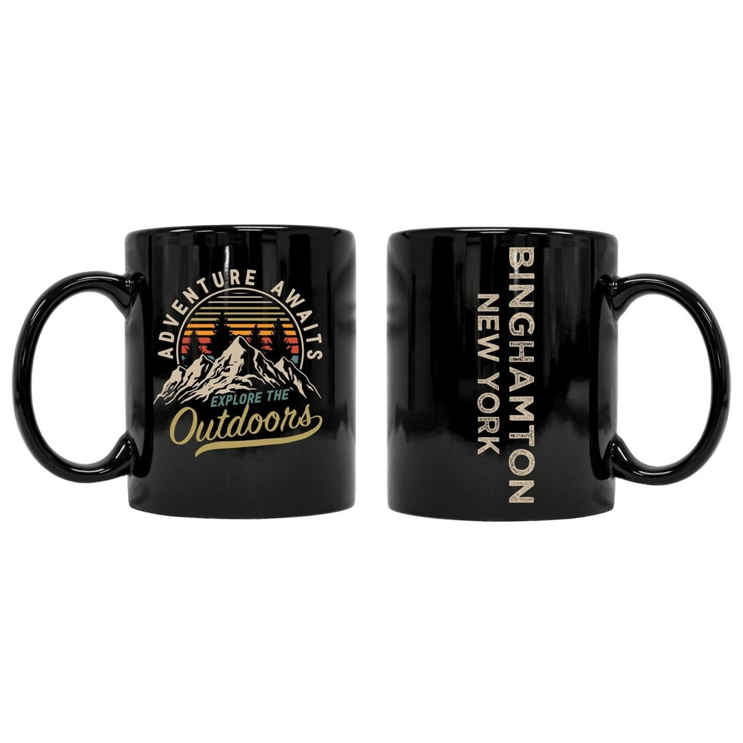 Binghamton York Souvenir Adventure Awaits 8 oz Coffee Mug 2-Pack Image 1