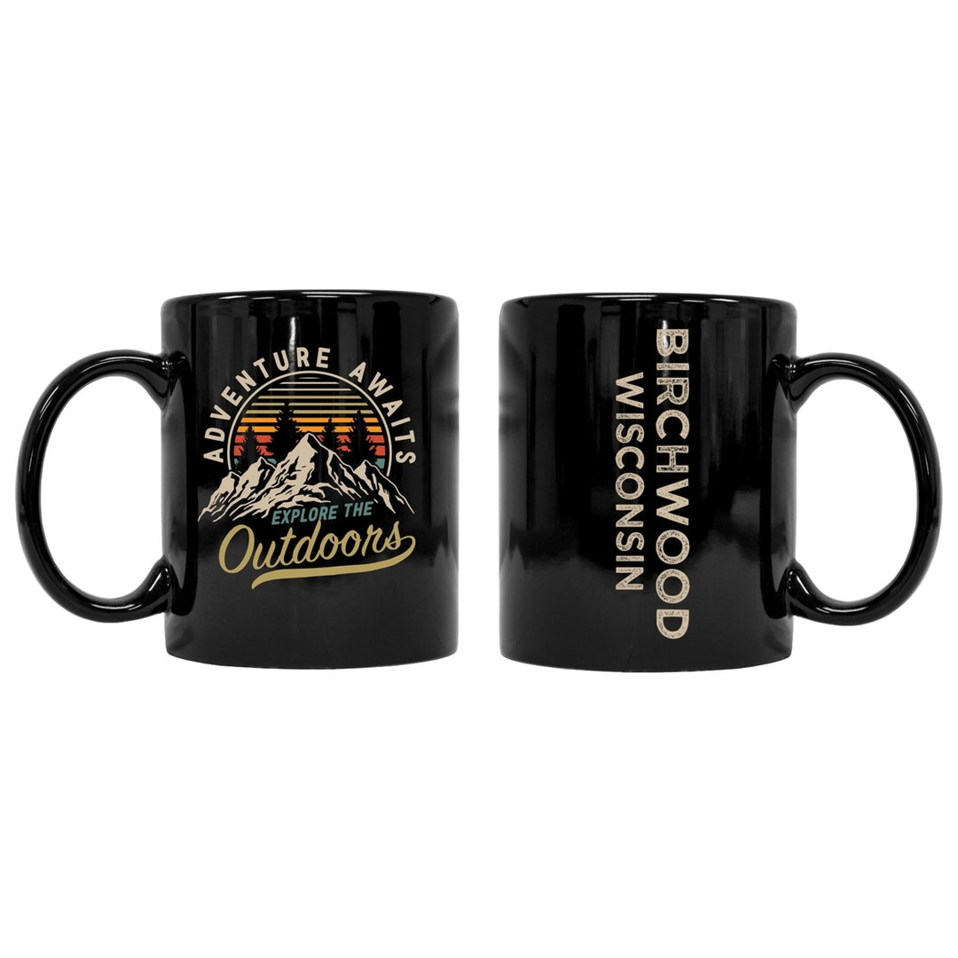 Birchwood Wisconsin Souvenir Adventure Awaits 8 oz Coffee Mug 2-Pack Image 1