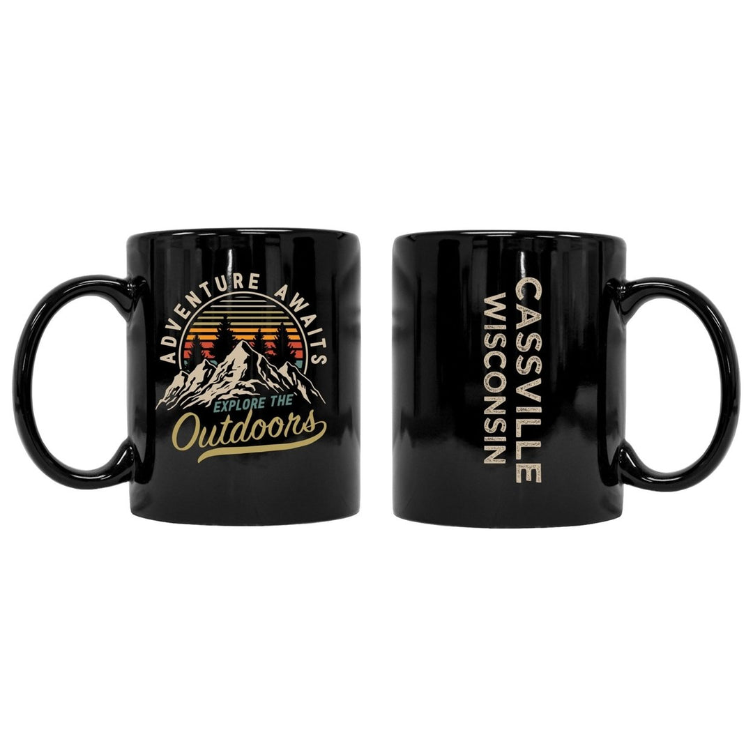 Cassville Wisconsin Souvenir Adventure Awaits 8 oz Coffee Mug 2-Pack Image 1