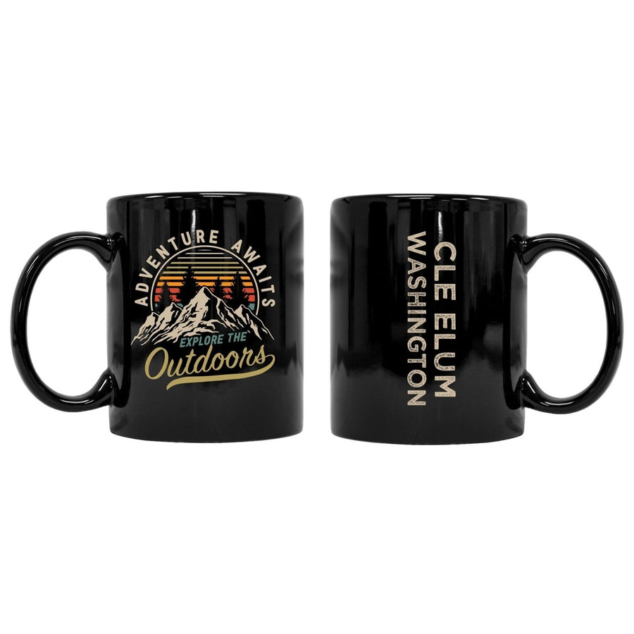 Cle Elum Washington Souvenir Adventure Awaits 8 oz Coffee Mug 2-Pack Image 1