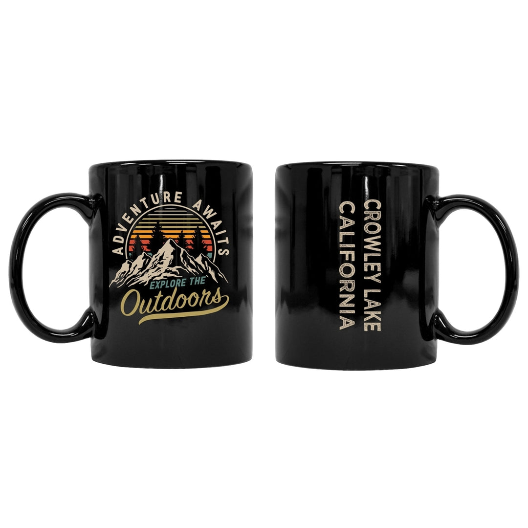 Crowley Lake California Souvenir Adventure Awaits 8 oz Coffee Mug 2-Pack Image 1