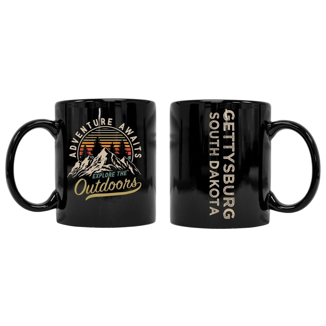 Gettysburg South Dakota Souvenir Adventure Awaits 8 oz Coffee Mug 2-Pack Image 1