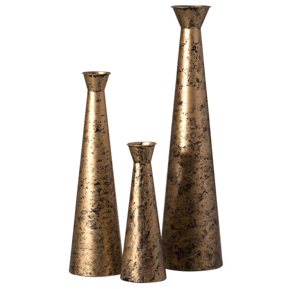 Brushed Metal Floor Vase Modern Decorative Straight Design Entryway Living Room Image 2