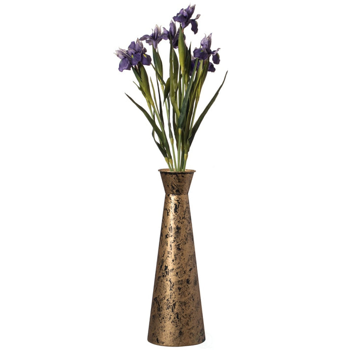Brushed Paint Unique Straight Vase: Modern Metal Decorative Floor Vase - Flower Holder for Entryway, Living Room, or Image 3